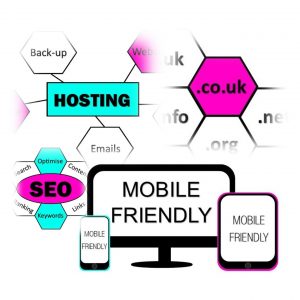 Complete website starter package. Including domain name, website hosting, Website build, basic SEO for 1 year.