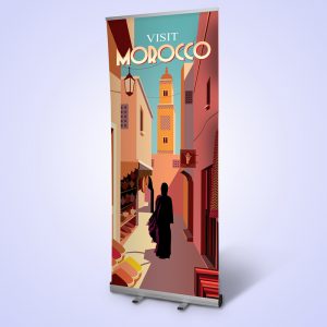 Roll Up Banner on Heavy Duty Base