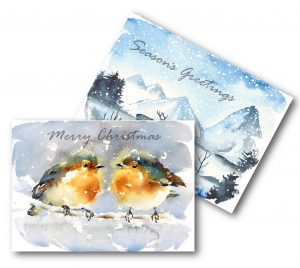 Robin & Deer Eco Christmas Card pack of 10