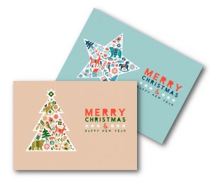 Star & Tree Eco Christmas Card pack of 10